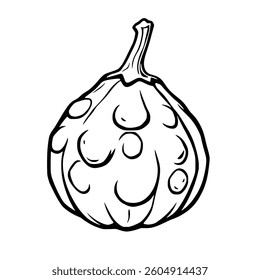 Spooky Halloween Pumpkin A Simple Line Drawing