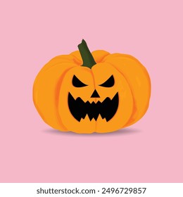 Spooky Halloween pumpkin with a sinister grin. perfect for adding a chilling touch to your designs!