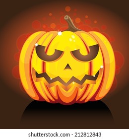 Spooky halloween pumpkin smiling 
