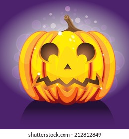 Spooky halloween pumpkin smiling 