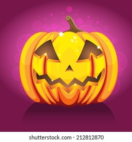 Spooky halloween pumpkin smiling 