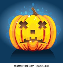 Spooky halloween pumpkin smiling 