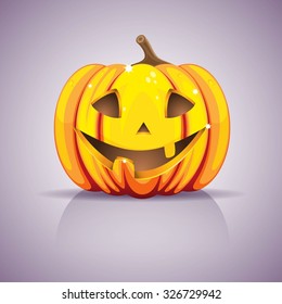 Spooky halloween pumpkin smiling