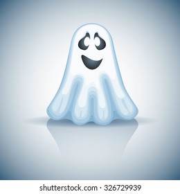 Spooky halloween pumpkin smiling ghost