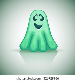 Spooky halloween pumpkin smiling ghost