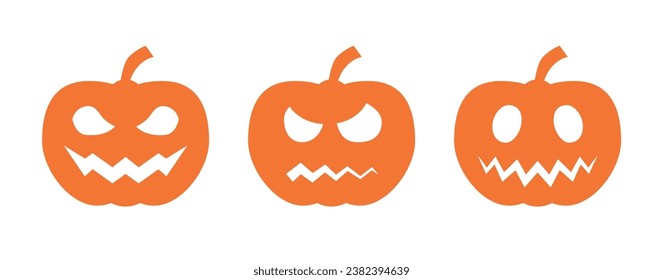 Spooky Halloween Pumpkin Vector Icons