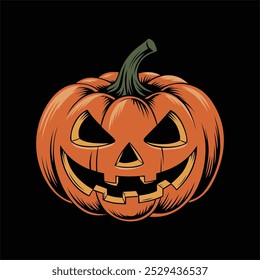 Spooky Halloween Pumpkin Vector Illustration