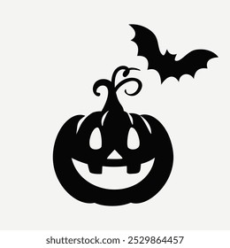 Spooky Halloween pumpkin. Vector illustration.