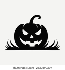 Spooky Halloween pumpkin. Vector illustration.