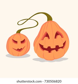 Spooky Halloween pumpkin. Vector illustration.