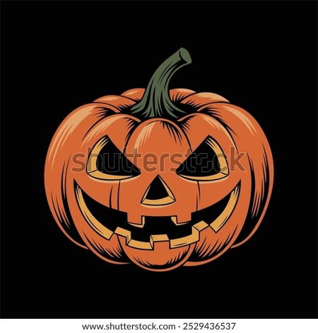 Spooky Halloween Pumpkin Vector Illustration