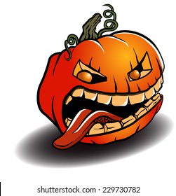 Spooky Halloween Pumpkin - vector image