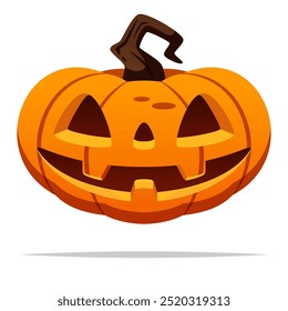 Spooky halloween pumpkin vector isolated illustration