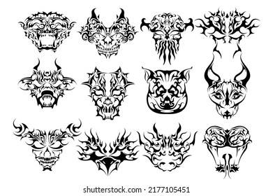 spooky halloween scary heads kids tattoo stickers for fun