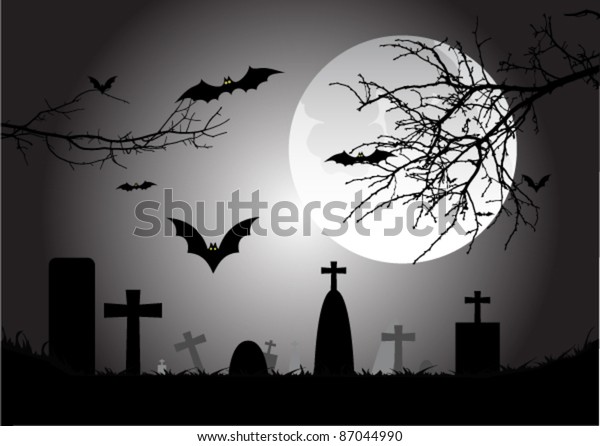 Spooky Halloween Scene Stock Vector Royalty Free