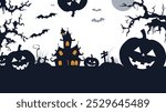 Spooky Halloween Scene - Haunted House, Jack-O