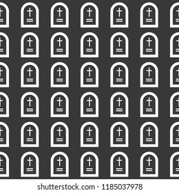 Spooky Halloween seamless pattern, flat design with clipping mask