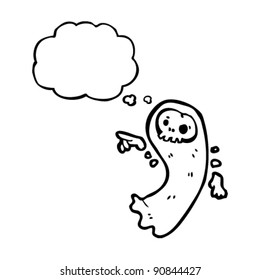 spooky halloween skull ghost cartoon