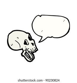 spooky halloween skull with speech bubble