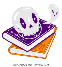 Spooky Halloween Skull Spell book