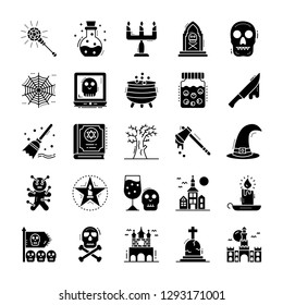 Spooky Halloween Solid Icons Pack 