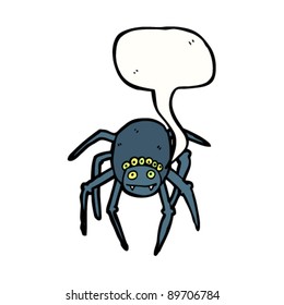 espeluznante araña de halloween con burbuja de habla
