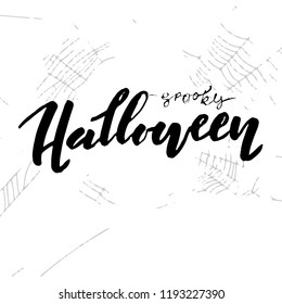Spooky Halloween spider web lettering