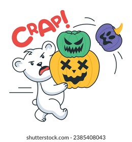 Spooky halloween squash doodle sticker 