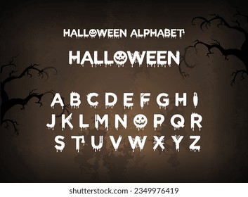 Spooky Halloween Style Font Alphabet Capital Letters Vektorressourcen