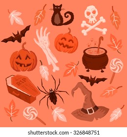 Spooky Halloween Symbols.