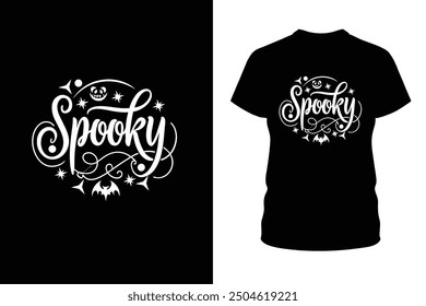 Spooky Halloween T Shirt Design. Spooky Halloween t shirt design featuring eerie elements perfect for adding a creepy touch to your Halloween festivities.