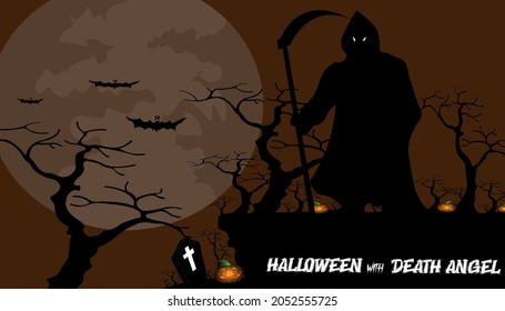 spooky halloween theme background illustration vector