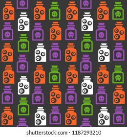 spooky halloween theme seamless pattern flat design for use as wallpaper or wrapping paper gift
