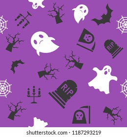 spooky halloween theme seamless pattern flat design for use as wallpaper or wrapping paper gift