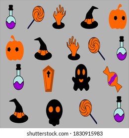 spooky halloween theme vector pattern