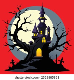 Design de ilustração temático de Halloween assustador