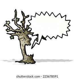 spooky halloween tree cartoon