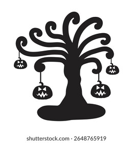 Spooky Halloween Tree with Jack-o'-Lanterns