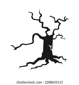 Spooky Halloween Tree Silhouette, vector illustration in flat cartoon design style. Suitable and perfect for poster design materials, banners and many other purposes. Fake Halloween.