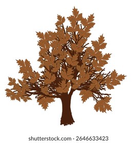 Spooky Halloween trees with autumn leaves