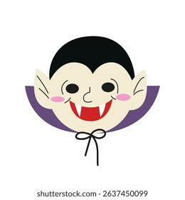 Spooky Halloween vector cartoon retro illustrations. Adorable halloween festival elements for decoration, prints, stickers, cards. Ghost, vampire, boy in skeleton costume