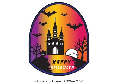 Spooky Halloween vector featuring pumpkins, ghosts, and bats. Perfect for seasonal designs, party invites, and themed decorations.