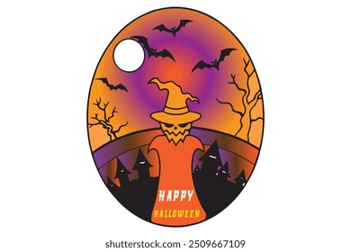 Spooky Halloween vector featuring pumpkins, ghosts, and bats. Perfect for seasonal designs, party invites, and themed decorations.