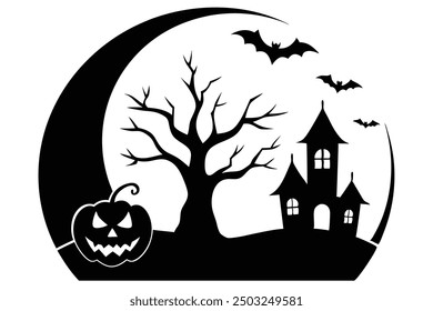 Espeluznante Ilustración vectorial de Halloween - Perfecto para Diseños y decoraciones de Festiva