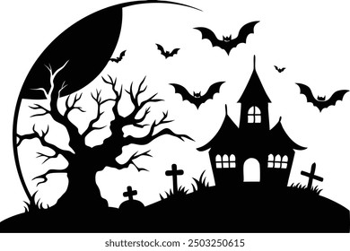 Spooky Halloween Vector Illustration - Perfect for Holiday Designs and Decorations