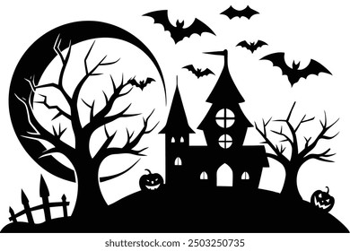 Spooky Halloween Vector Illustration - Perfect for Holiday Designs and Decorations