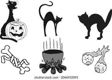 Spooky Halloween vector set vol:2