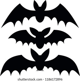 Spooky Halloween. Vector silhouettes of bats. Autumn holidays. Vector illustration