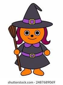 Spooky Halloween Witch Vector Art | Witch Hats and Broom Clipart | Halloween Witch Illustration