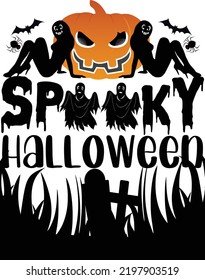 Spooky haloween t shirt design